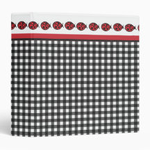 Ladybug Gingham Binder