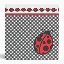 Ladybug Gingham Binder