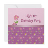 Ladybug Girls 1st Birthday Party invitation