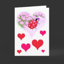 Ladybug Hearts Card cards