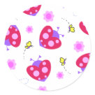 round_sticker - ladybug hearts