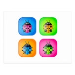 Ladybug Icons Post Cards