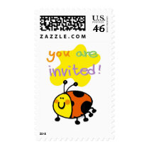 Ladybug  invitation postage