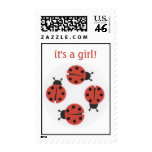 ladybug; it's a girl! stamps