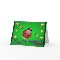 Ladybug Kids Party Invitation cards