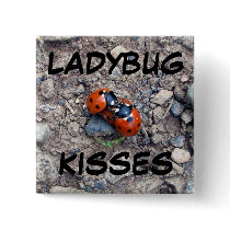 Ladybug Kisses Button by CreatureCreations Ladybug Kisses Button