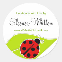 Ladybug Labels for Handmade items Round Stickers