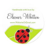 Ladybug Labels for Handmade items Round Stickers
