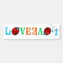 Ladybug Love Beautiful Nature Design Bumper Stickers
