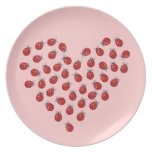 Ladybug Love Heart Party Plate