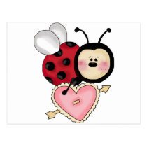 Ladybug love post card