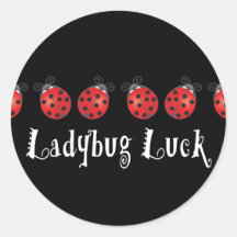 Ladybug Luck Round Sticker