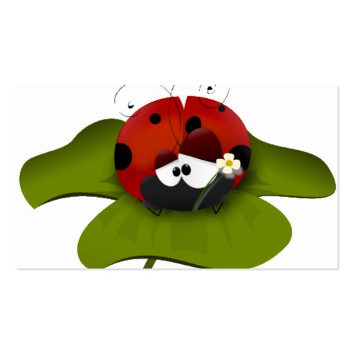 Ladybug on a green leaf business card (back side)