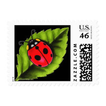 Ladybug On A Leaf Postage