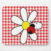 Ladybug on Daisy at a Picnic Mousepad