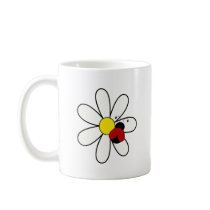 Ladybug on Daisy at a Picnic Mug