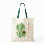 Ladybug on Fern tote bag