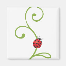 Ladybug on Vine Fridge Magnets