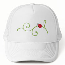 Ladybug on Vine Trucker Hats
