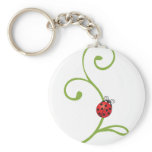 Ladybug on Vine Keychain