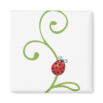 Ladybug on Vine Fridge Magnets