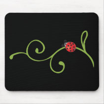 Ladybug on Vine Mousepads