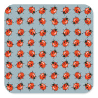 Ladybug Pattern Square Sticker