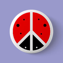 Ladybug Peace Button by MidnightAkita Ladybug Peace Button