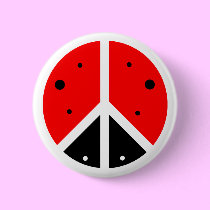 Ladybug Peace Button