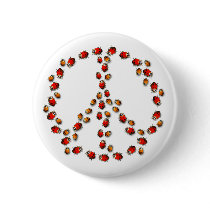 Ladybug Peace Button by ladybugland Ladybug Peace Button