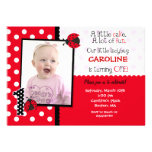 Ladybug Photo 1st Birthday Party Invitation
