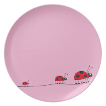 ladybug pink plate plates