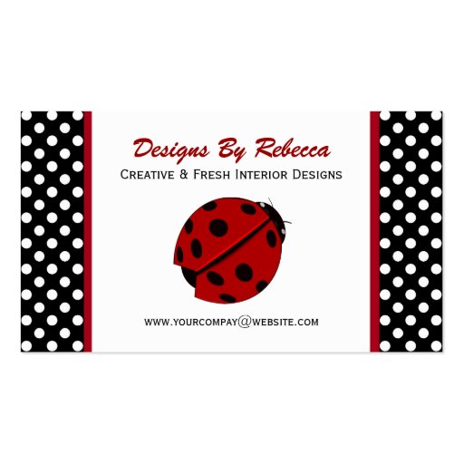Ladybug & Polka Dots Business Cards (front side)