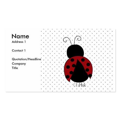 Ladybug Profile Card Business Card Templates (front side)