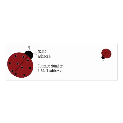 Ladybug Profile Thin Card Business Cards (front side)