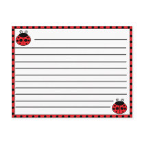 Ladybug Recipe Card Postcards