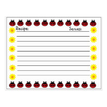 Ladybug Recipe Card Postcards