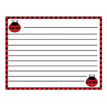 Ladybug Recipe Card Postcards