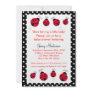 Ladybug Red Black Dots Baby Shower Invitation