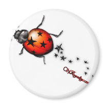 Ladybug Rockstar Fridge Magnet