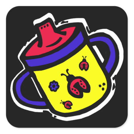 ladybug sippy cup square stickers