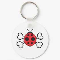 ladybug Skull and Crossbones keychains by doonidesigns ladybug Skull and Crossbones keychains