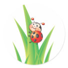round_sticker - Sweet little ladybug, great gift for anyone who loves ladybugs!