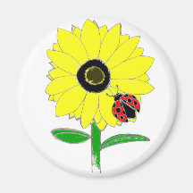 LadyBug & Sunflower Refrigerator Magnets