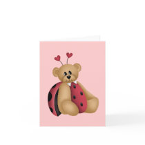 Ladybug Teddy Bear Cards