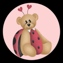 Ladybug Teddy Bear Stickers by mrssocolov Ladybug Teddy Bear Stickers