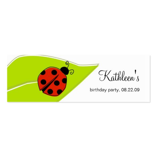 Ladybug Thank You Tags Business Card Template (front side)