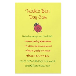 Ladybug theme child care flyer flyer