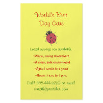 Ladybug theme child care flyer
