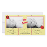 Ladybug Twins Birth Announcement Custom Photo Card
